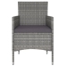Set comedor jardín 5 pzas ratán sintético vidrio templado gris