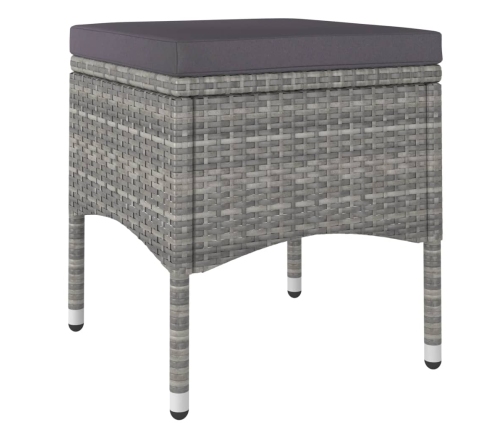 Set comedor jardín 5 pzas ratán sintético vidrio templado gris