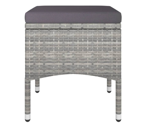 Set comedor jardín 5 pzas ratán sintético vidrio templado gris