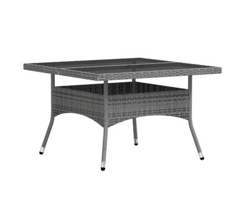 Set comedor jardín 5 pzas ratán sintético vidrio templado gris
