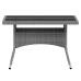 Set comedor jardín 5 pzas ratán sintético vidrio templado gris