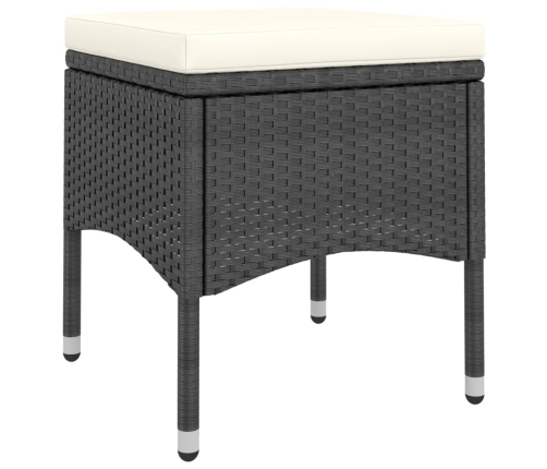 Set comedor jardín 5 pzas ratán sintético vidrio templado negro