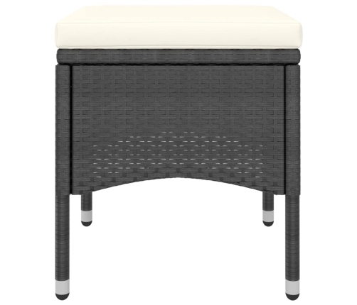 Set comedor jardín 5 pzas ratán sintético vidrio templado negro