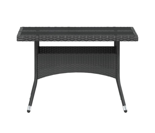 Set comedor jardín 5 pzas ratán sintético vidrio templado negro