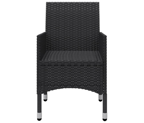 Mesa y sillas jardín 3 pzas ratán sintético madera acacia negro
