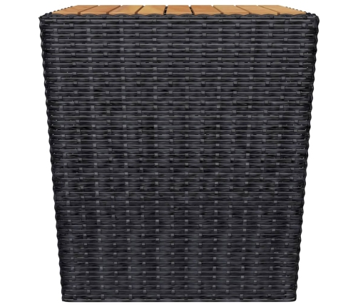 Mesa y sillas jardín 3 pzas ratán sintético madera acacia negro