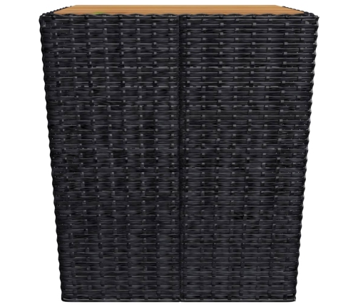 Mesa y sillas jardín 3 pzas ratán sintético madera acacia negro