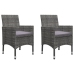 Muebles de jardín 3 pzas ratán sintético madera acacia gris