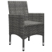 Muebles de jardín 3 pzas ratán sintético madera acacia gris