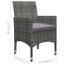 Muebles de jardín 3 pzas ratán sintético madera acacia gris