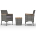Muebles de jardín 3 pzas ratán sintético madera acacia gris