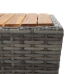 Muebles de jardín 3 pzas ratán sintético madera acacia gris