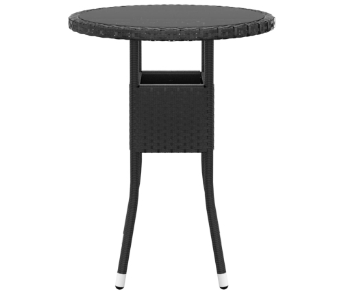 Juego de comedor de jardín 3 piezas ratán sintético negro