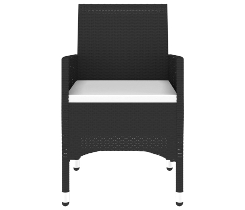 Juego de comedor de jardín 3 piezas ratán sintético negro