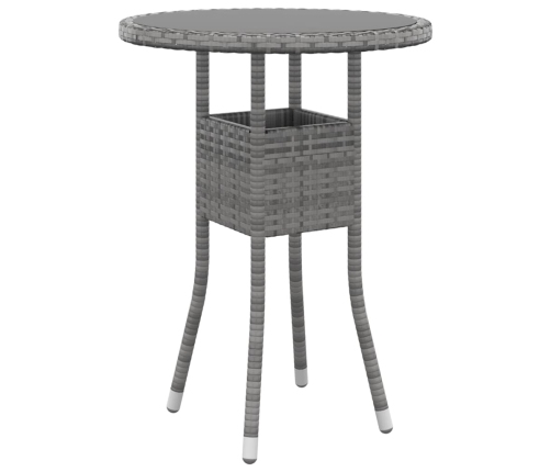 Juego de comedor de jardín 3 piezas ratán sintético gris
