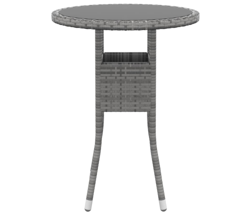 Juego de comedor de jardín 3 piezas ratán sintético gris