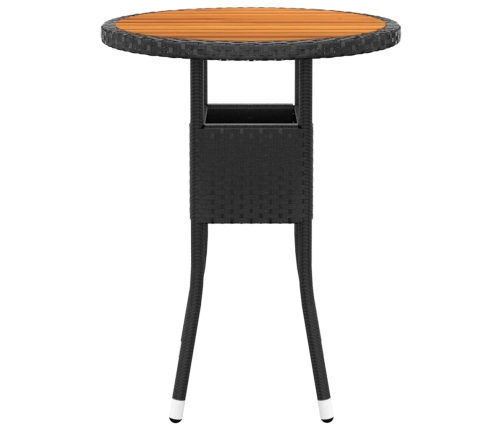Juego de comedor de jardín 3 piezas ratán sintético negro