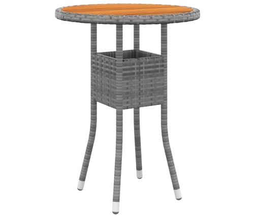 Juego de comedor de jardín 3 piezas ratán sintético gris