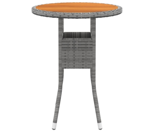 Juego de comedor de jardín 3 piezas ratán sintético gris