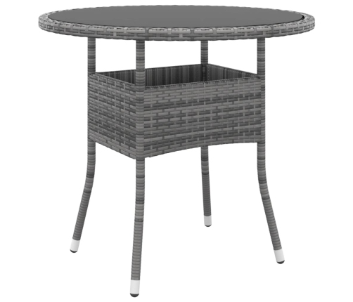 Juego comedor de jardín 3 piezas ratán sintético gris