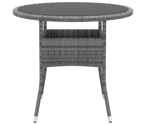 Juego comedor de jardín 3 piezas ratán sintético gris