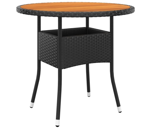 Juego de comedor de jardín 3 piezas ratán sintético negro