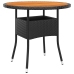 Juego de comedor de jardín 3 piezas ratán sintético negro