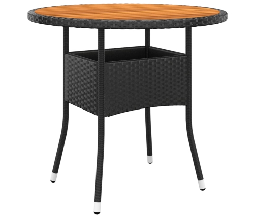 Juego de comedor para jardín 5 piezas ratán sintético negro