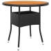 Juego de comedor para jardín 5 piezas ratán sintético negro