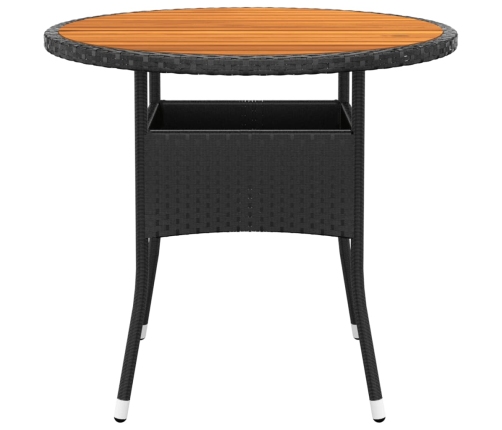 Juego de comedor para jardín 5 piezas ratán sintético negro