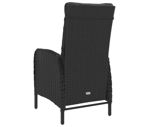 Mesa y sillas de jardín 3 piezas ratán sintético y vidrio negro