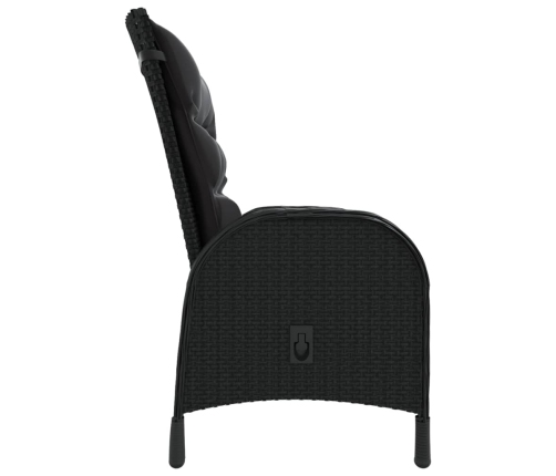 Juego de comedor para jardín 3 piezas ratán sintético negro