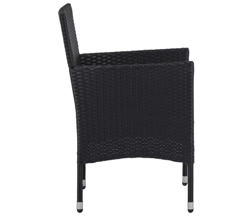 Juego de comedor para jardín 11 piezas ratán sintético negro