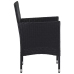Juego de comedor para jardín 11 piezas ratán sintético negro
