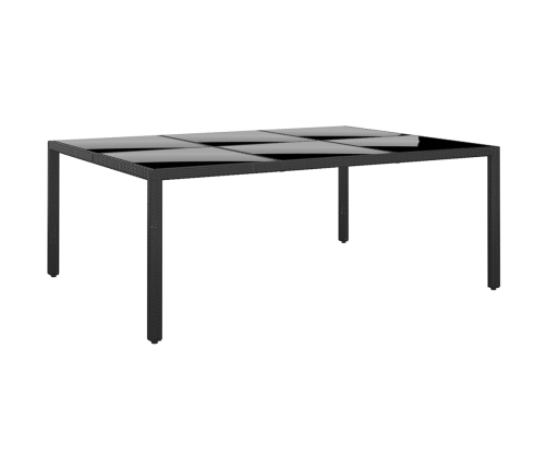 Juego de comedor para jardín 11 piezas ratán sintético negro