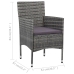 Set de comedor de jardín 11 pzas ratán sintético gris