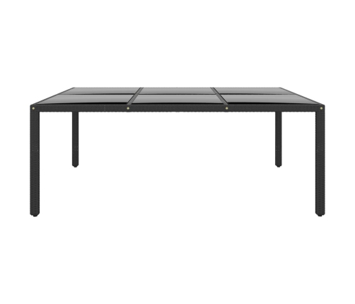 Juego de comedor para jardín 11 piezas ratán sintético negro