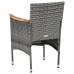 Set de comedor de jardín 11 pzas ratán sintético gris