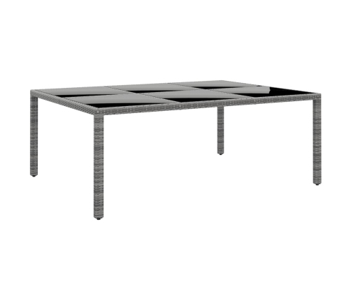 Set de comedor de jardín 11 pzas ratán sintético gris