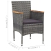 Set de comedor de jardín 11 pzas ratán sintético gris