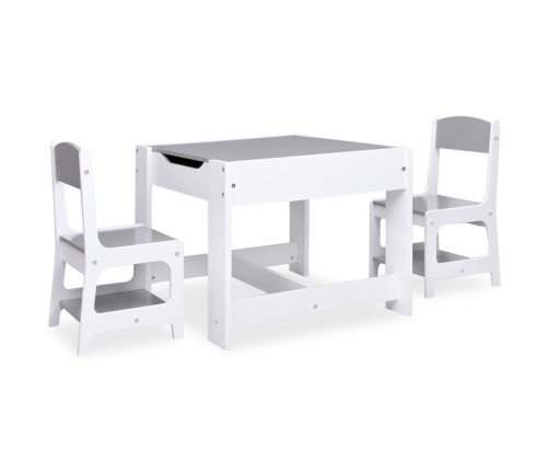 Mesa infantil con 2 sillas MDF blanco