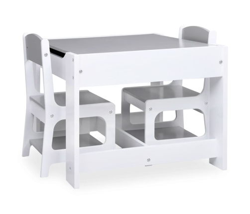 Mesa infantil con 2 sillas MDF blanco