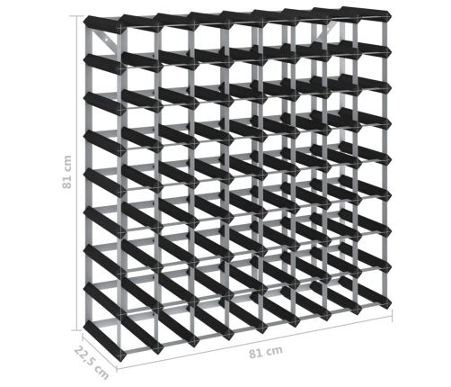 Botellero para 72 botellas madera maciza de pino negro