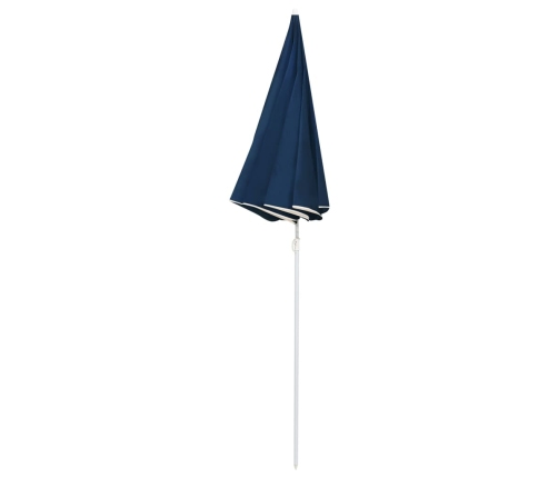 Sombrilla de jardín con palo de acero azul 180 cm