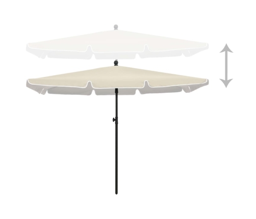 Sombrilla de jardín con palo color arena 210x140 cm