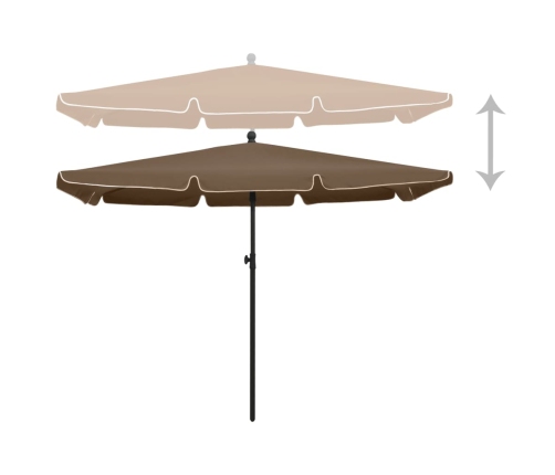 Sombrilla de jardín con palo gris taupe 210x140 cm