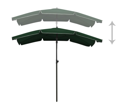 Sombrilla de jardín con palo verde 200x130 cm