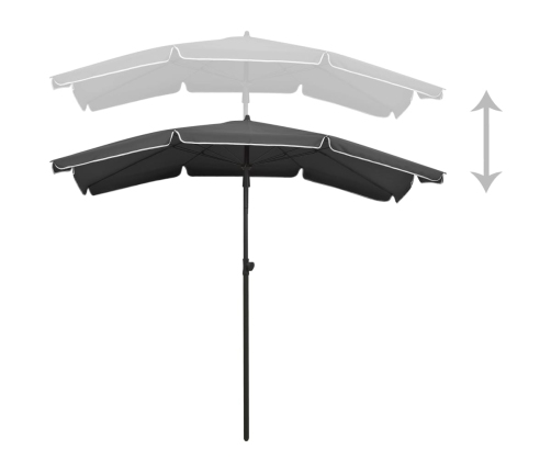 Sombrilla de jardín con palo gris antracita 200x130 cm