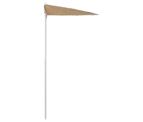 Sombrilla de jardín semicircular con palo taupe 180x90 cm