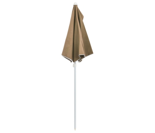 Sombrilla de jardín semicircular con palo taupe 180x90 cm